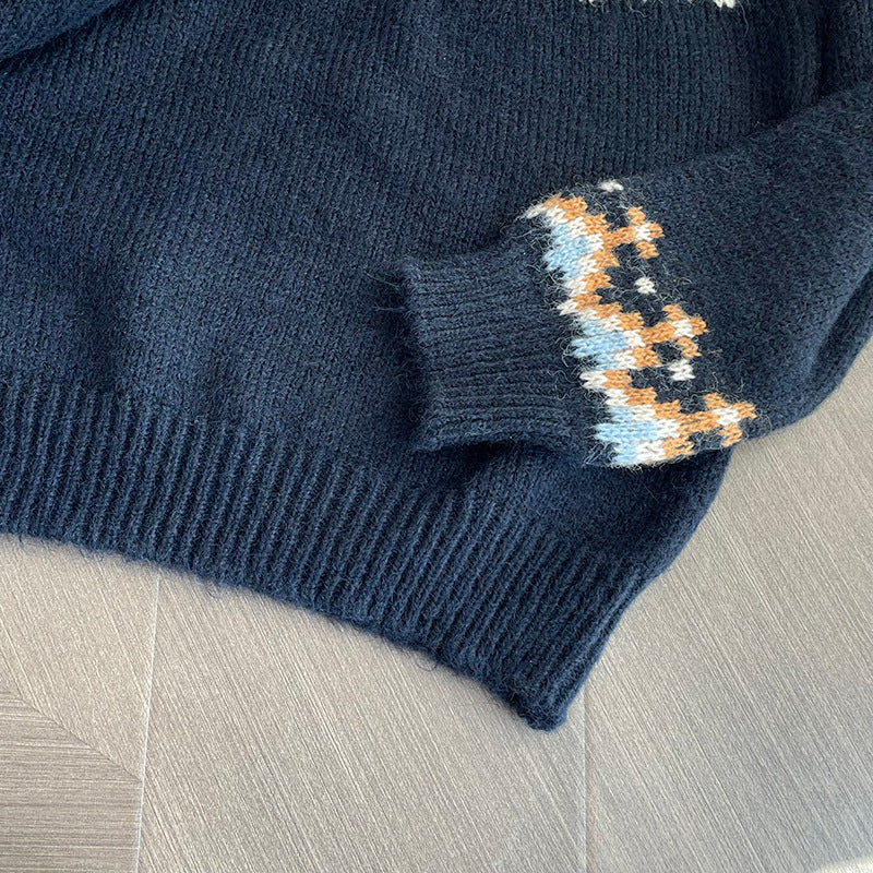 【cimMB850】實拍冬季必備复古費爾島提花針織毛衣251114