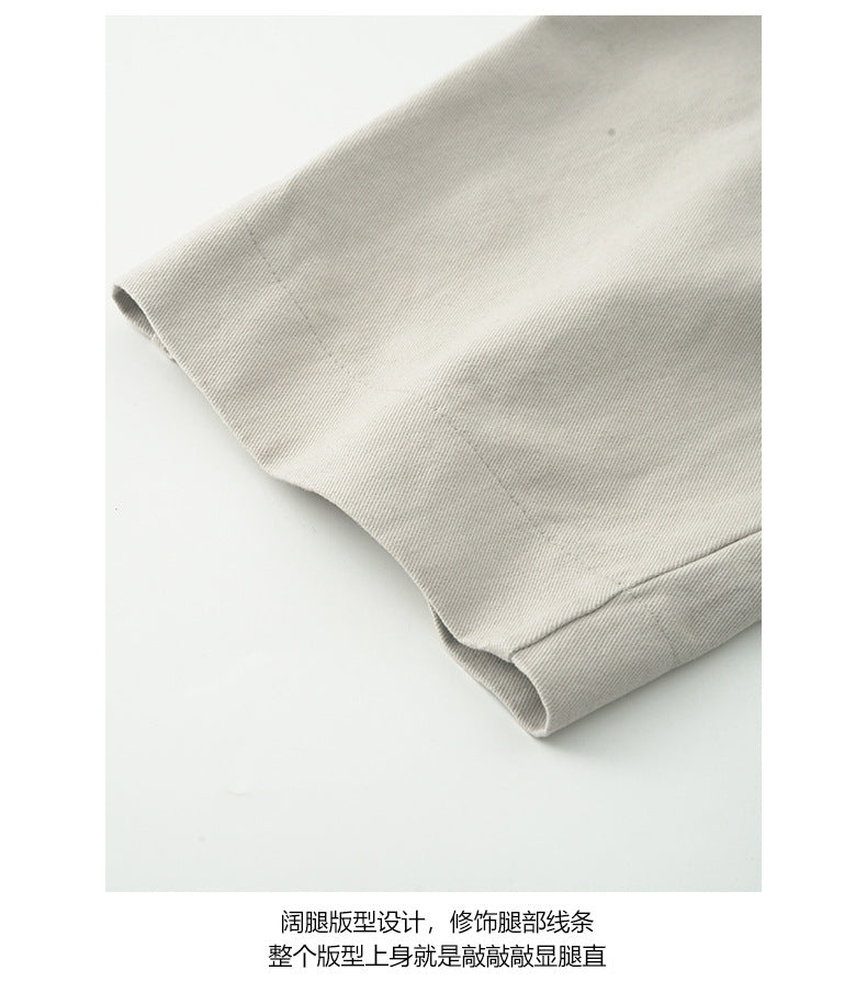 【H566】實拍秋冬高腰斜紋棉挺版西裝長褲（後鬆緊腰）251021