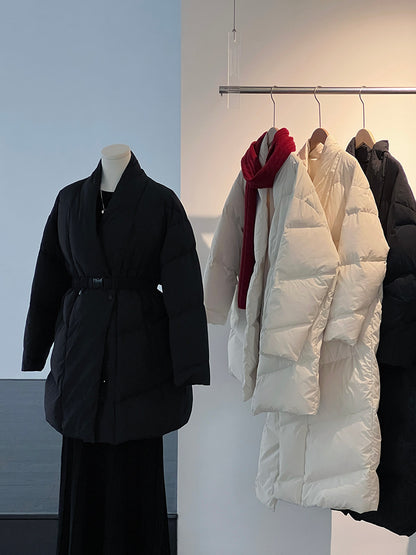 【cimz6386】實拍歐美大氣抗寒鎖温收腰氣質羽絨外套（白鴨絨90%)251120