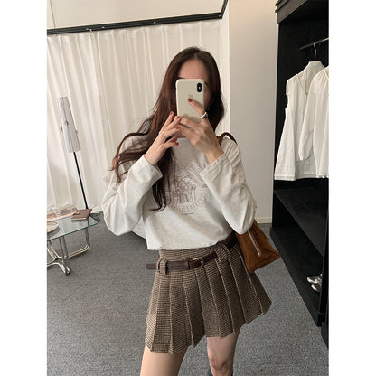 【H5486】實拍磨毛小熊印花長袖T恤251109