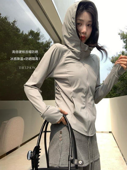 【LTM1639】一秒變紙片人✨高質感輕薄涼感透氣修身彈力連帽防曬外套260428