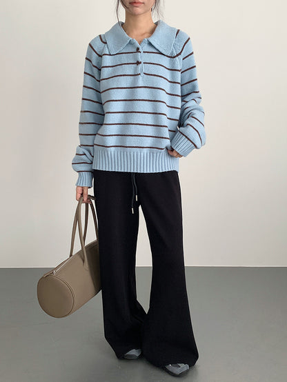 【LD11056】實拍慵懶高級感超修飾微喇叭衛褲251209