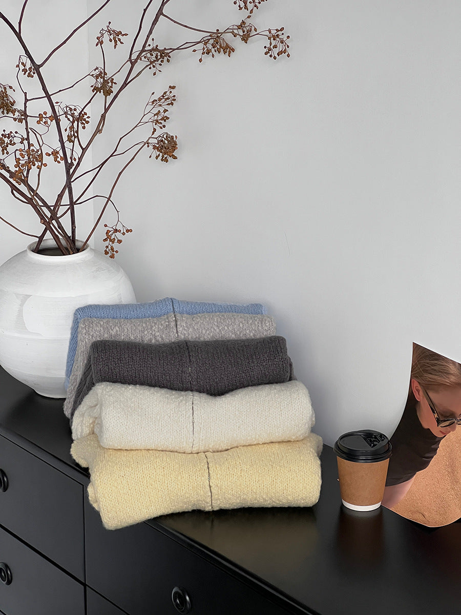 【cimz1386】實拍雙頭拉鍊羊毛保暖針織外套（羊毛34%)251201