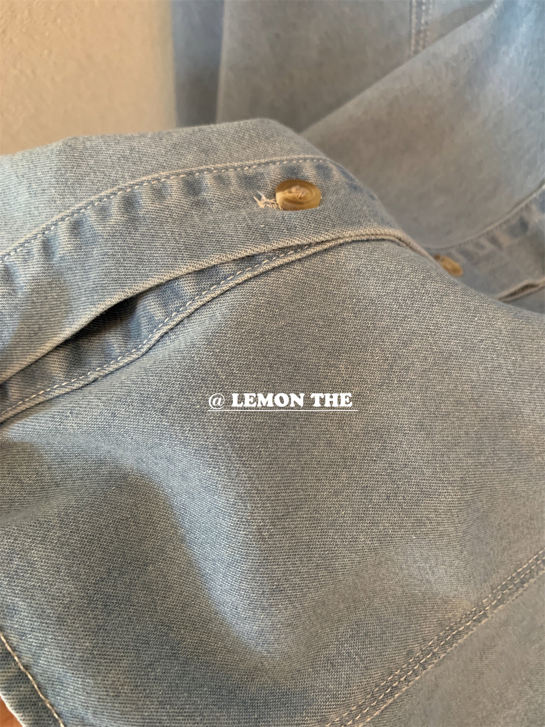 【LTM0603】檸檬春夏寬鬆bf慵懶薄款牛仔襯衫240223
