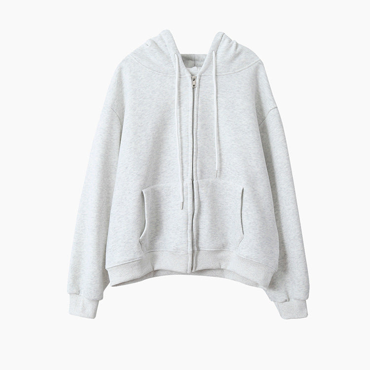 【LD11030】實拍冬季慵懶加絨加厚連帽衞衣外套251124