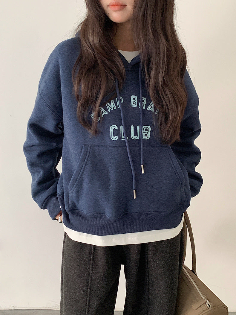 【LD11040】實拍字母印花加厚加絨連帽衞衣251202