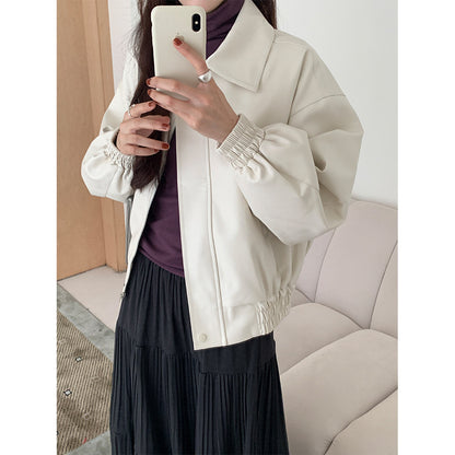 【H5480】實拍復古男友款PU皮外套251109