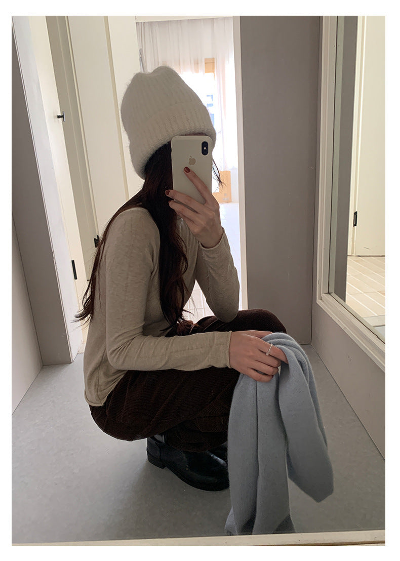 【H5481】實拍基礎6色堆堆領毛針織T恤251109