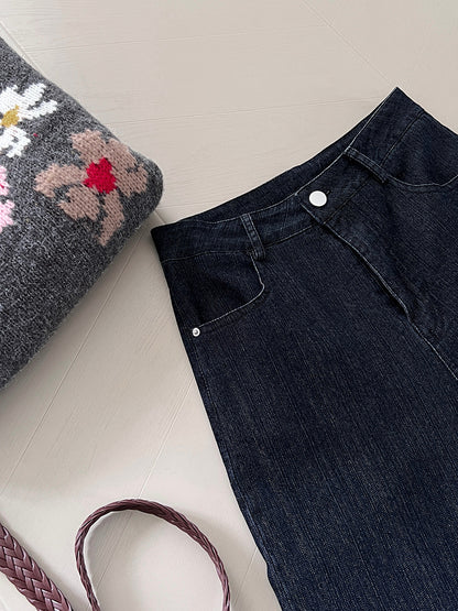 【cim6121】實拍超顯瘦顯腿直彈性九分黑色牛仔褲251030