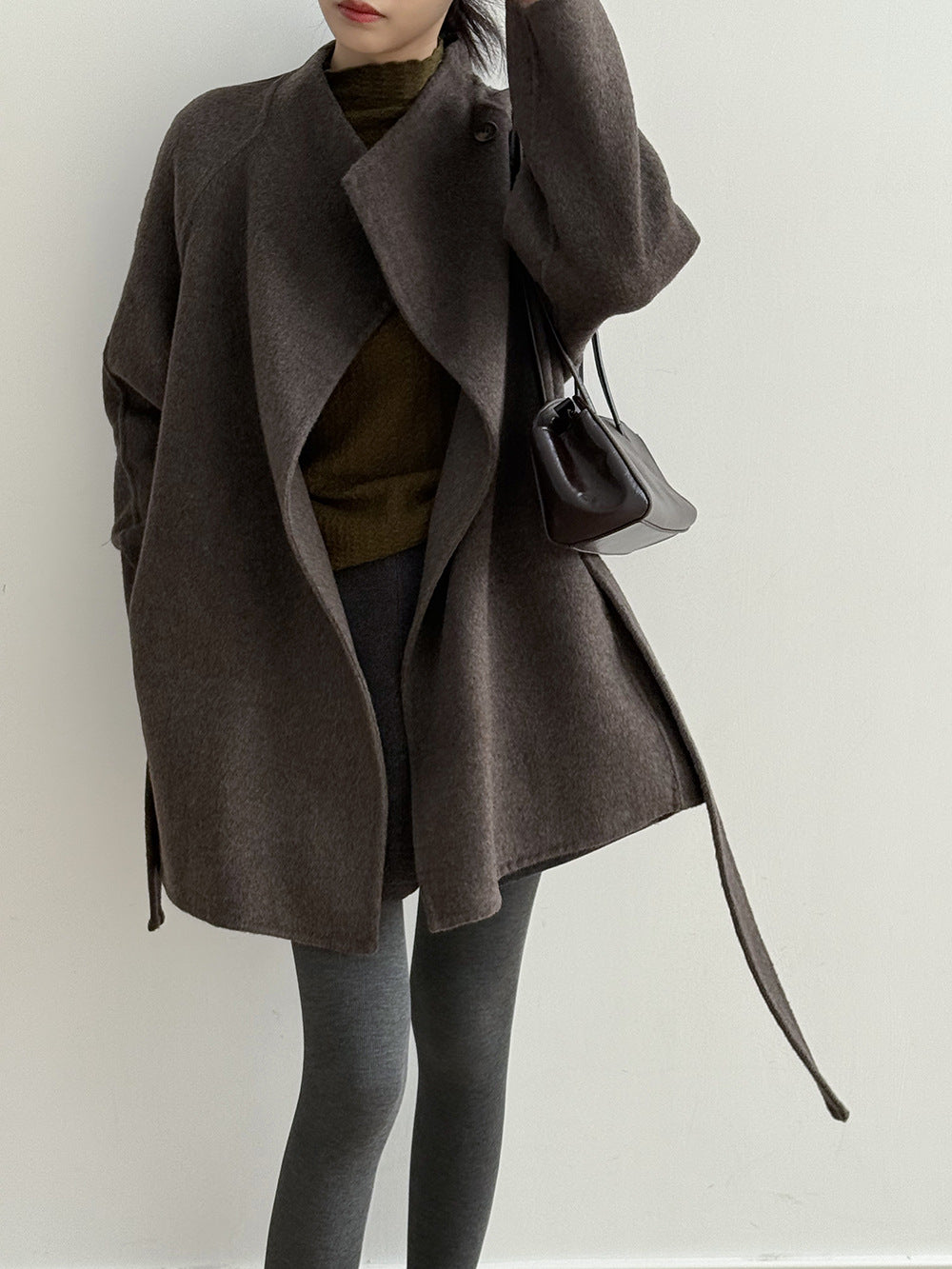 【Y8511】實拍高級感立領羊毛呢大衣外套（棉羊毛52%)251106