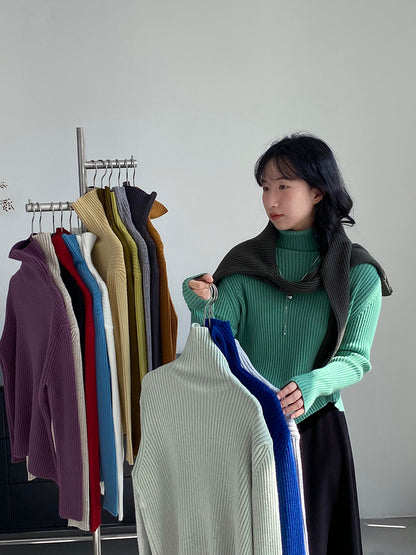 【cimz1388】實拍高領加厚高級感針織毛衣251128