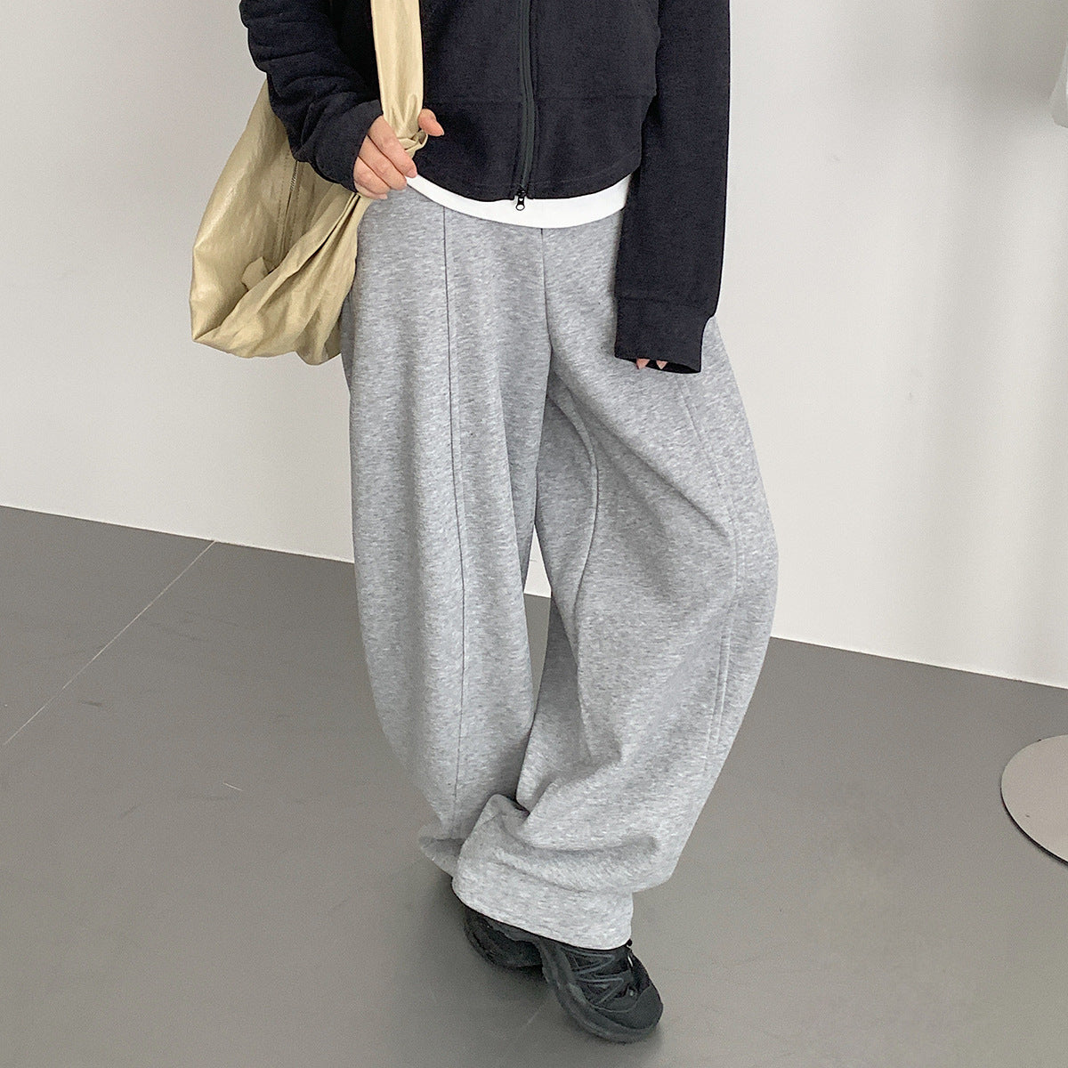 【LD3303】實拍冬季大碼加厚衞褲彎刀褲(後鬆緊腰）251103