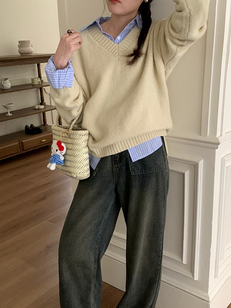 【LD9538】實拍慵懶軟糯寬鬆長袖針織毛衣251103