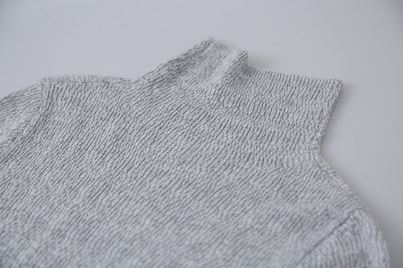 【LD11061】實拍紗網肌理超彈高領修身打底T恤251209