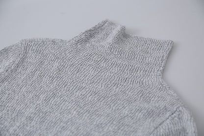 【LD11061】實拍紗網肌理超彈高領修身打底T恤251209