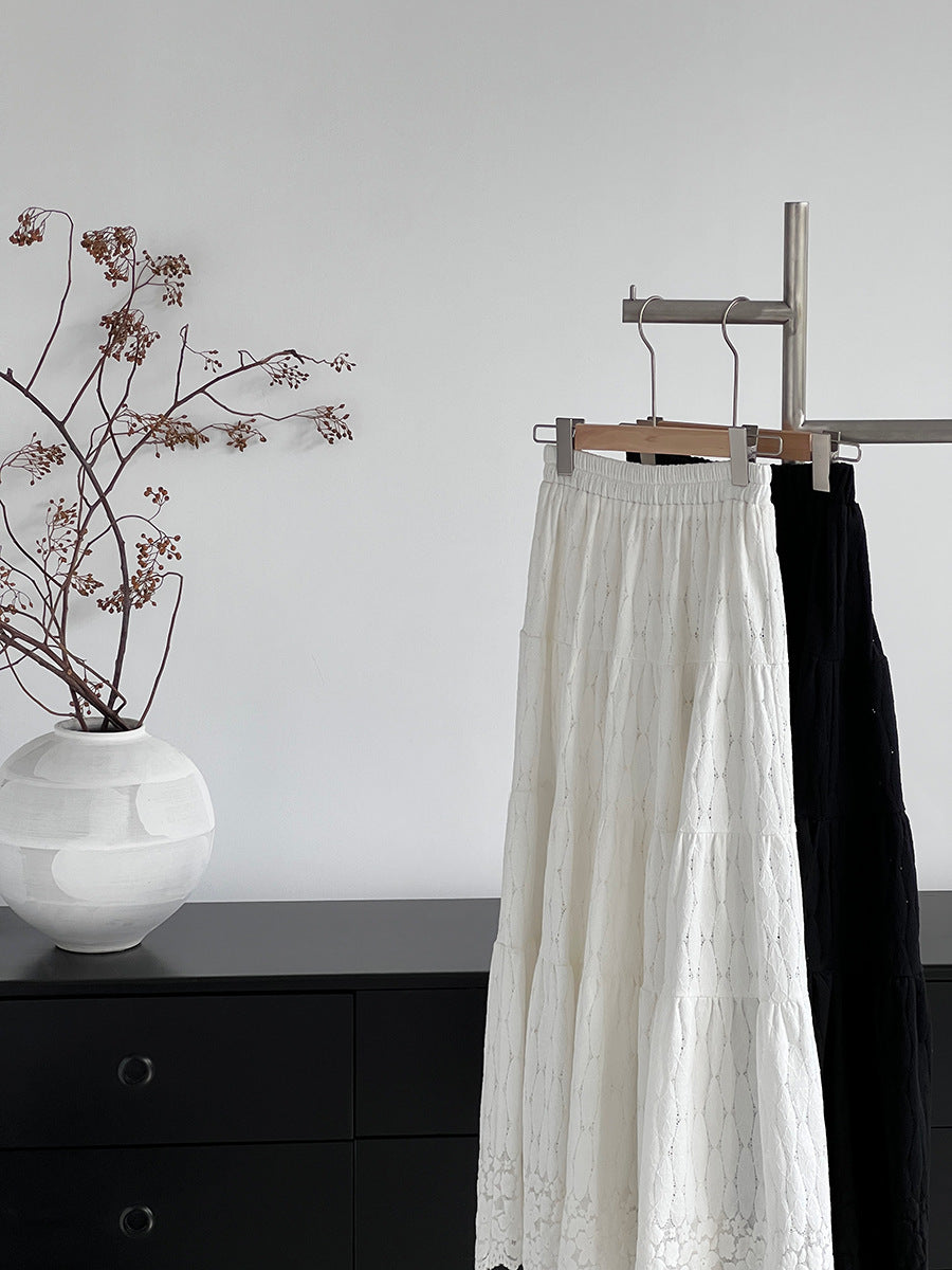 【cim6378】實拍冬日加厚蕾絲長裙251030