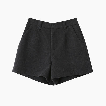 【LD11044】實拍厚款毛呢西裝短褲後鬆緊腰251202