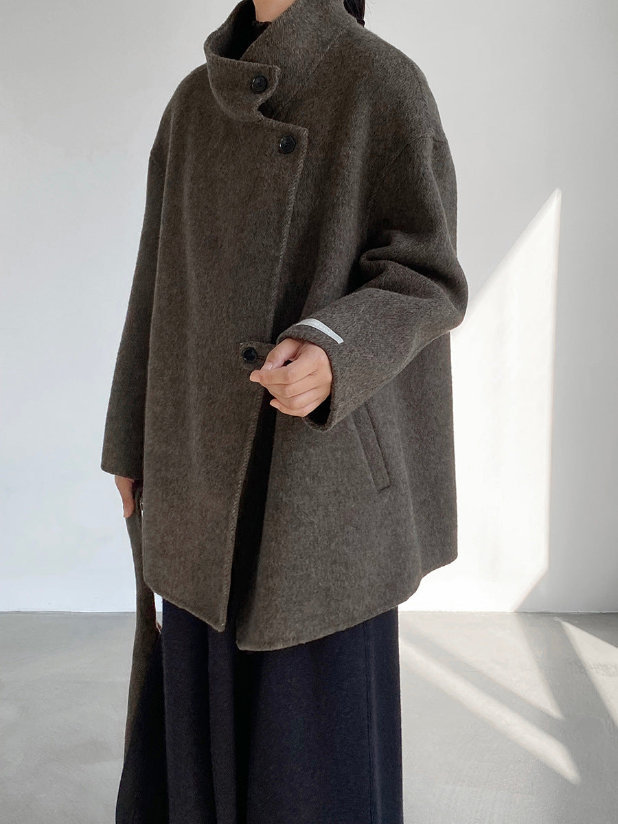 【cim2517】實拍蘇黎世冬日立領雙面呢毛呢外套大衣(100羊毛)251030