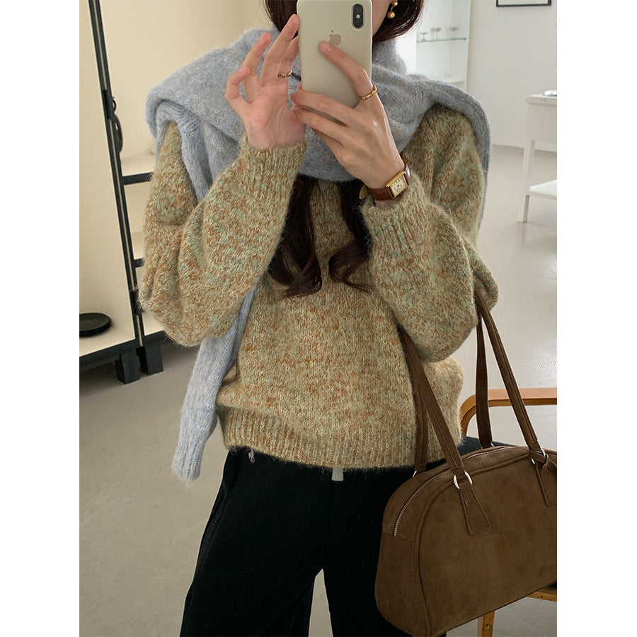 【H5505】實拍復古氣質花紗加厚針織毛衣251118