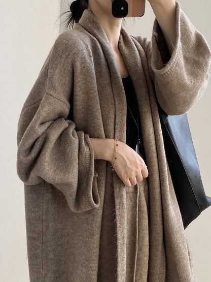 【YP1018】 實拍秋冬高級感慵懶針織開衫＋繫帶＋高腰針織闊腿褲 套裝251023