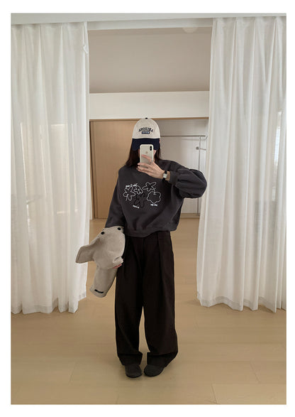 【H566】實拍秋冬高腰斜紋棉挺版西裝長褲（後鬆緊腰）251021