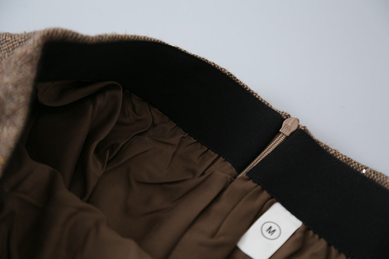 【LD11045】實拍S~XL法式重工時髦毛呢亮片短裙251202