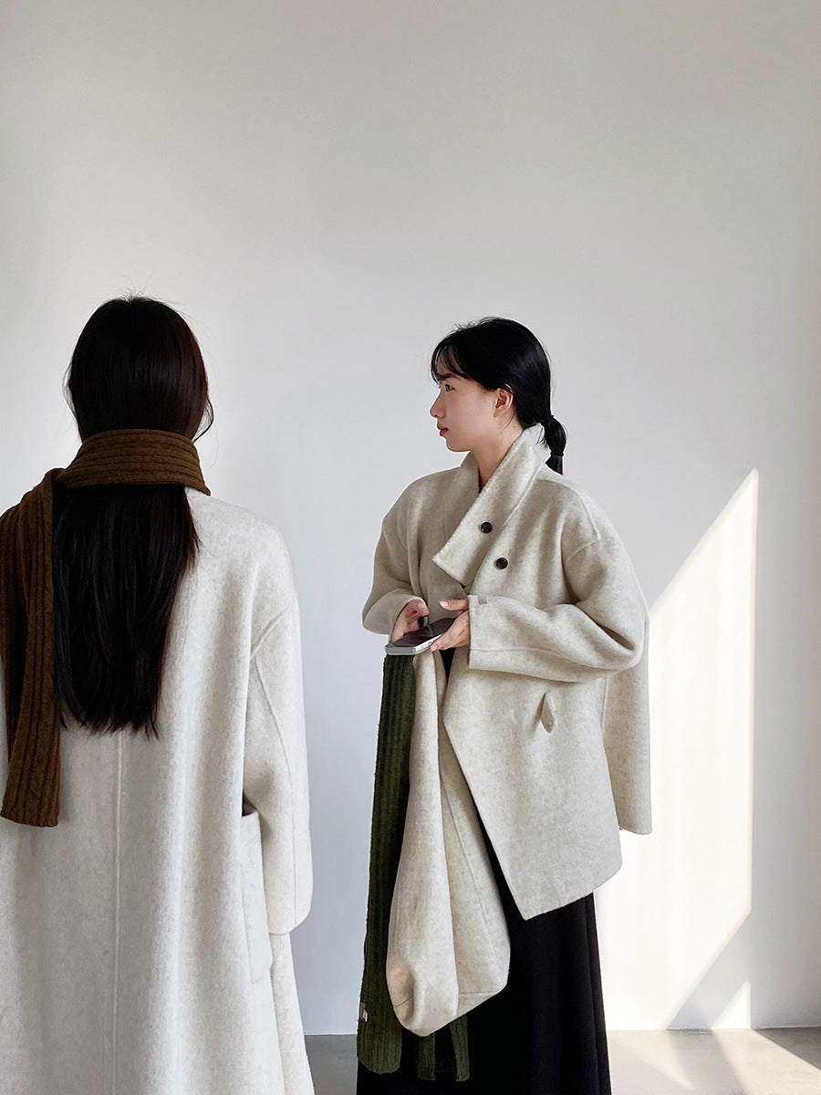 【cim2517】實拍蘇黎世冬日立領雙面呢毛呢外套大衣(100羊毛)251030