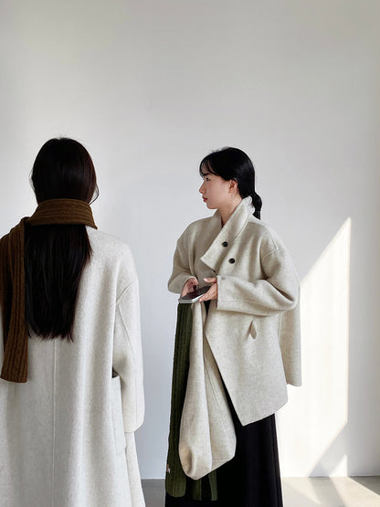 【cim2517】實拍蘇黎世冬日立領雙面呢毛呢外套大衣(100羊毛)251030