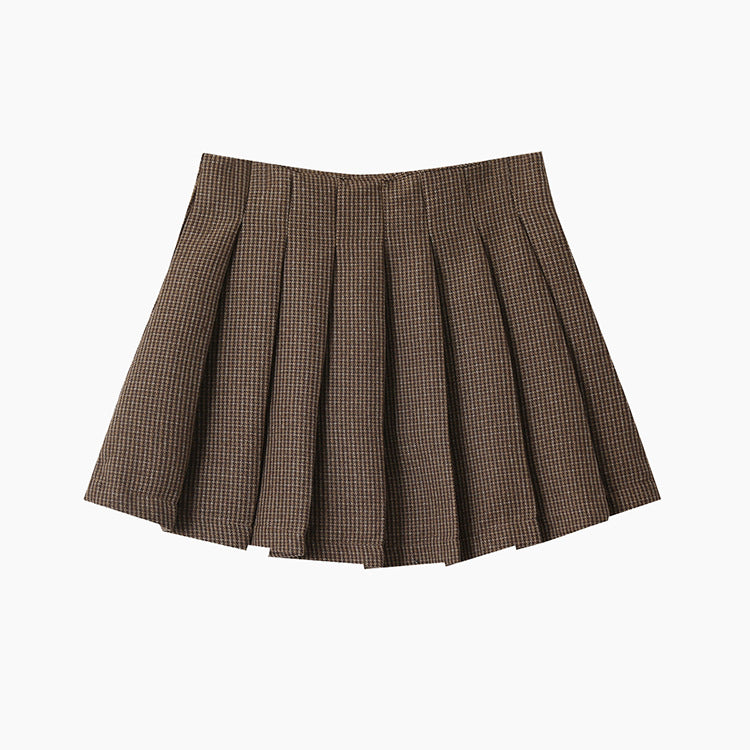 【LD3299】實拍S~XL秋冬露思同款～刺繡毛呢百褶裙251103