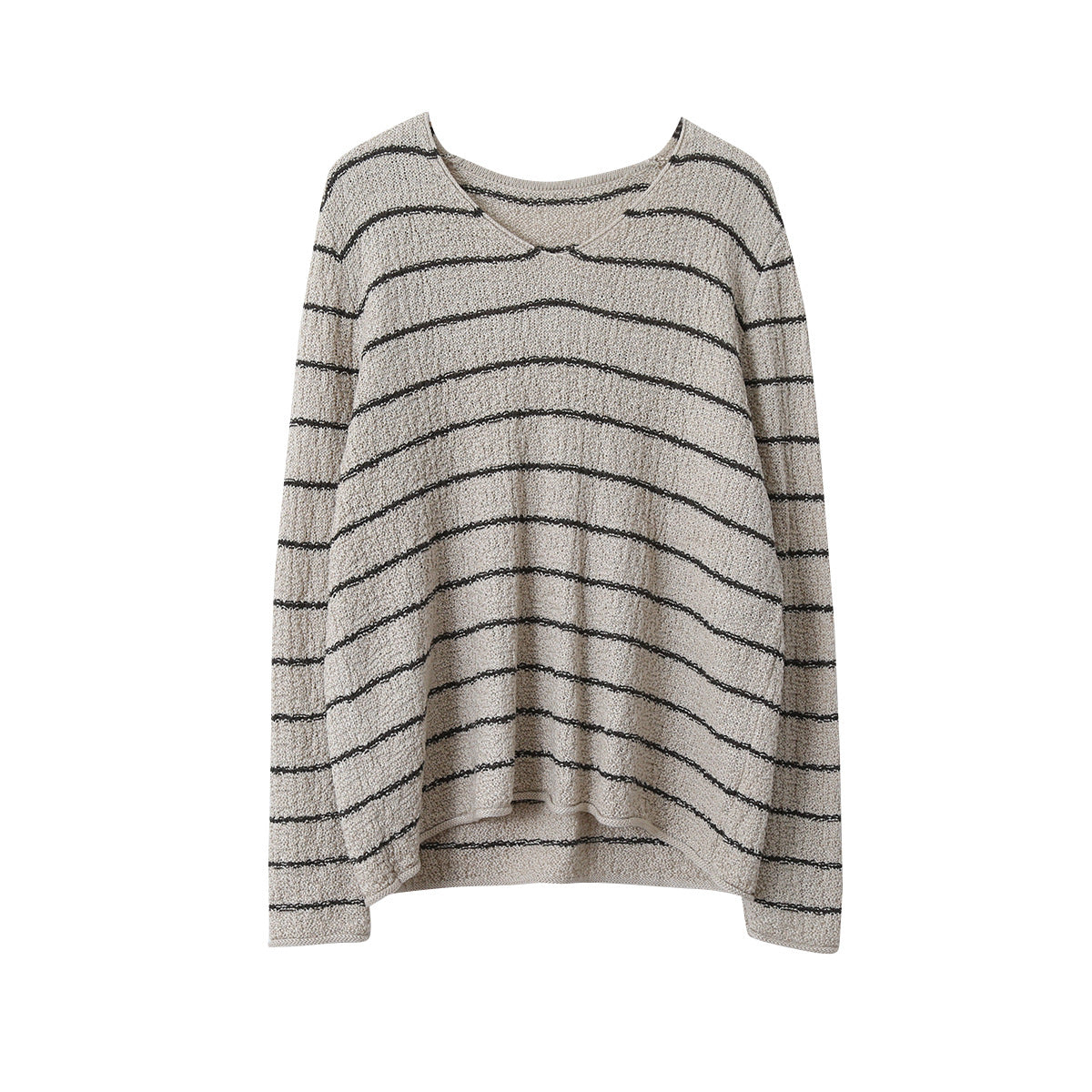 【LD11022】實拍肌理感寬鬆條紋針織衫251110