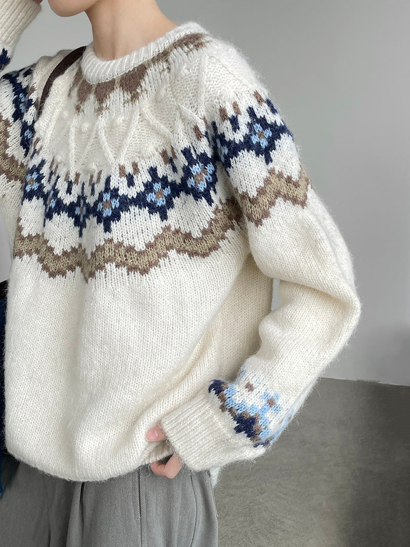 【cimMB850】實拍冬季必備复古費爾島提花針織毛衣251114