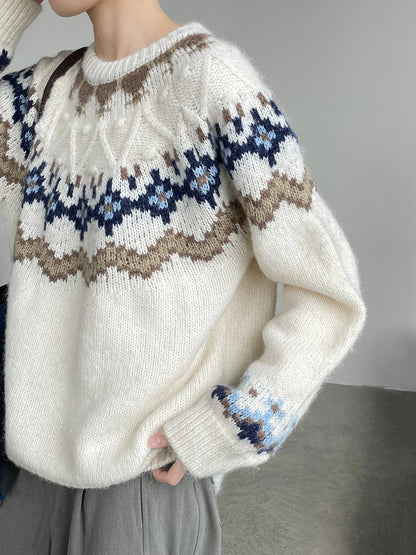 【cimMB850】實拍冬季必備复古費爾島提花針織毛衣251114