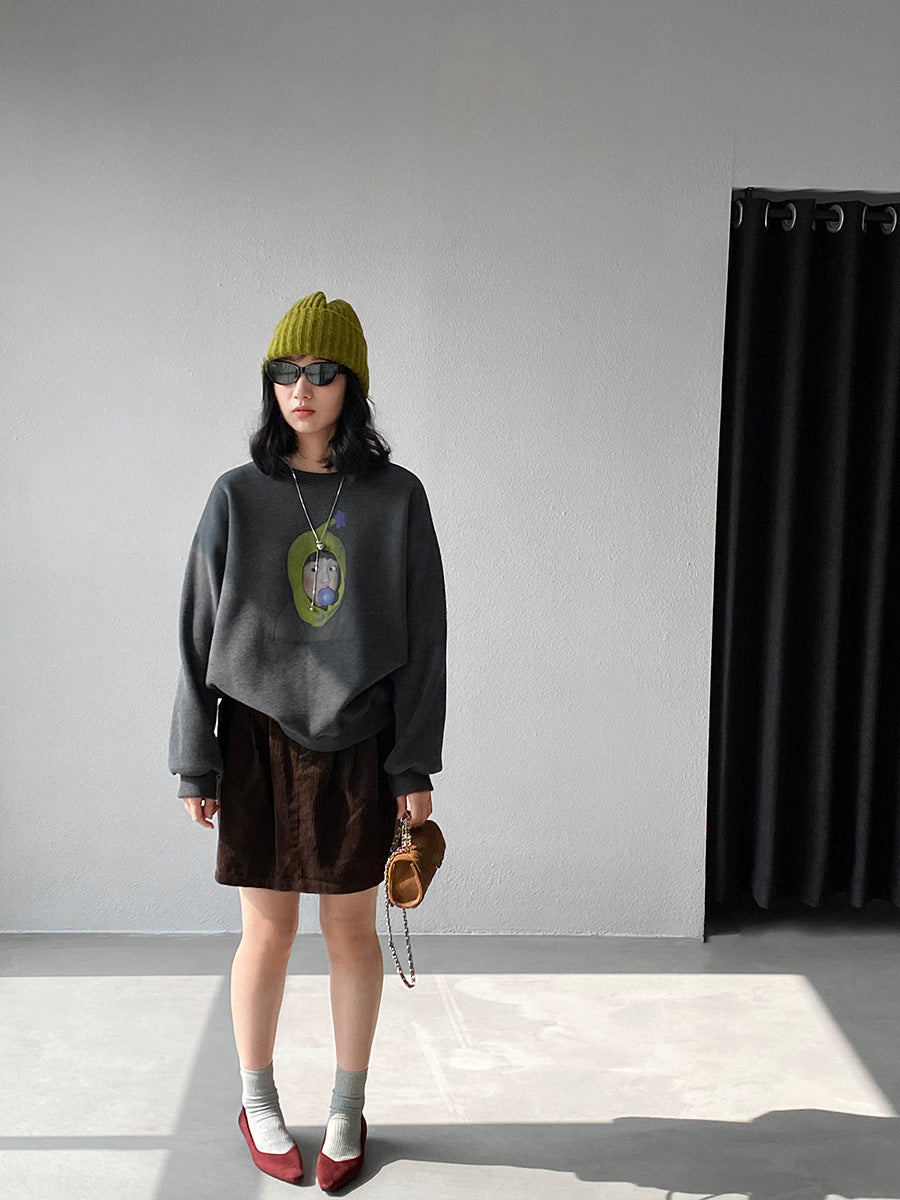 【cimz6389】實拍加絨加厚酪梨女孩長袖衞衣251120