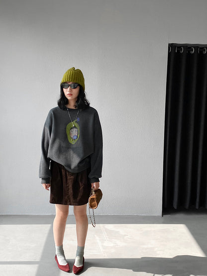 【cimz6389】實拍加絨加厚酪梨女孩長袖衞衣251120