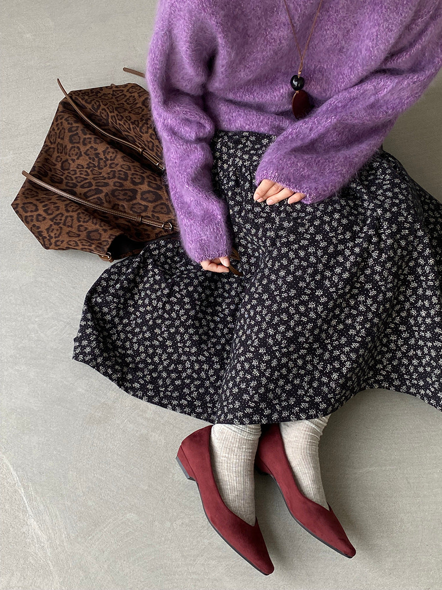 【cimz1729】實拍復古時髦碎花加絨長裙251128