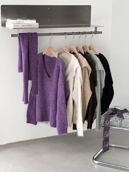 【cim8802】實拍纯色溫柔針織毛衣+針織披肩(羊毛8）251114