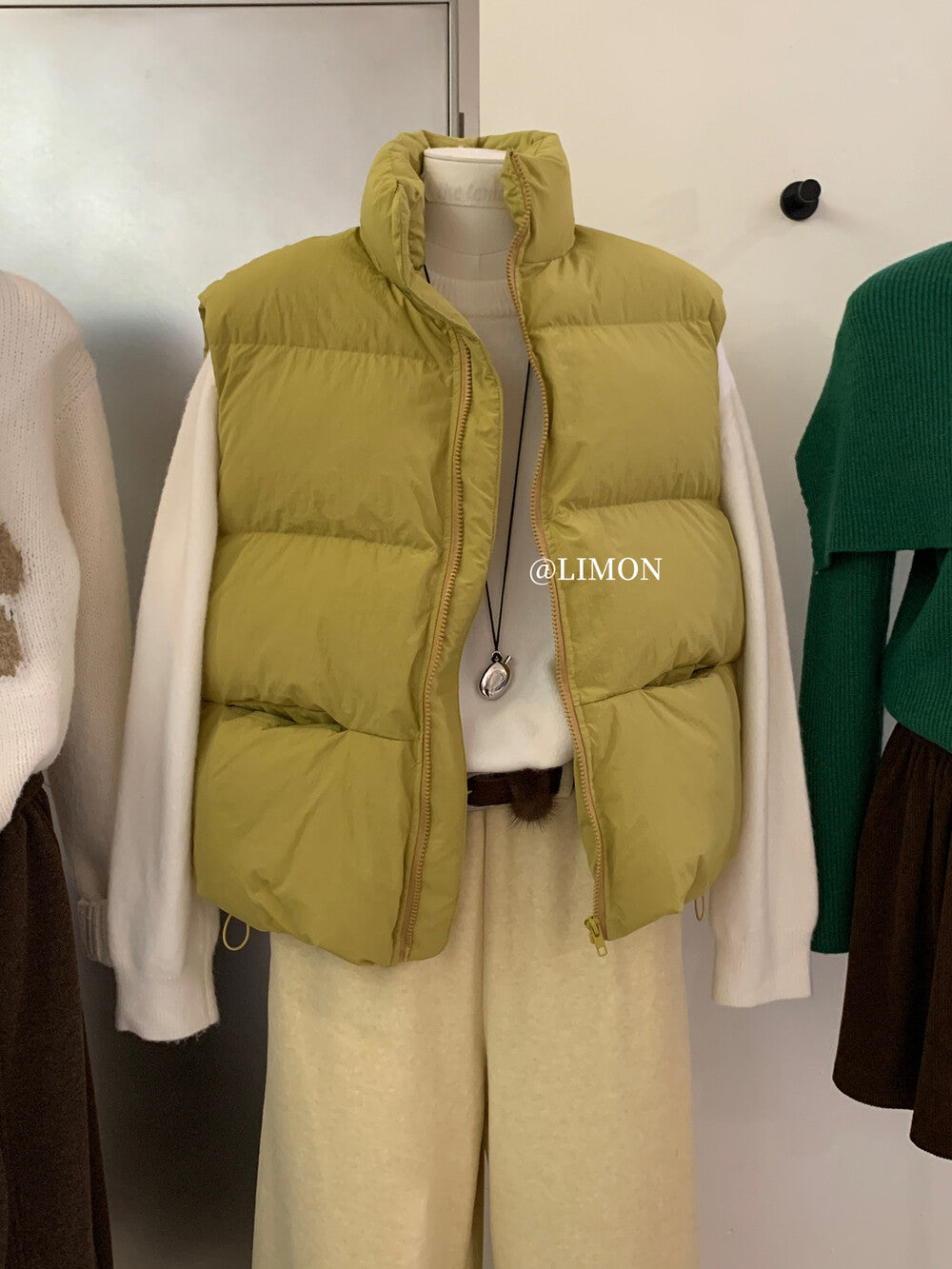 【L9309】實拍檸檬秋冬基礎款寬鬆百搭口袋拉鍊背心（內裡鋪棉）251117