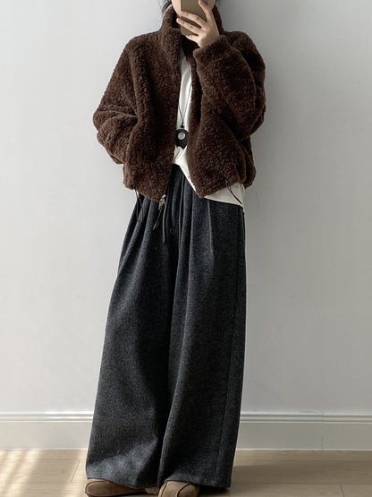 【YH8567】實拍冬天保暖厚款立领羊羔毛外套251113