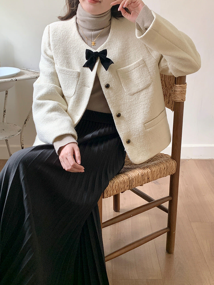 【LD9632】實拍氣質經典厚款羊毛43%白鴨絨外套（白鴨絨50%)251209