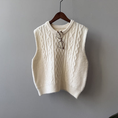 【YP2617】 實拍圓領麻花軟糯針織背心251023