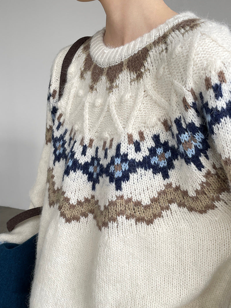 【cimMB850】實拍冬季必備复古費爾島提花針織毛衣251114