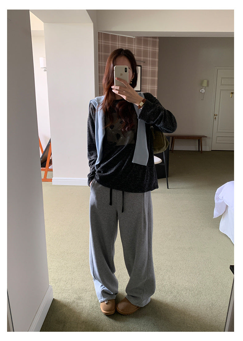 【H5508】實拍M~XL懶懶加厚奧粒絨舒適休閒彎刀褲型251118