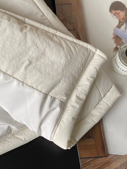 【cimz1235】 雪山奶糖 Muji 風輕薄初冬簡約廓形寬鬆棉服外套260108