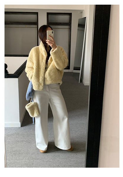 【H5512】實拍S~XL韓國保暖加絨白色牛仔褲251118