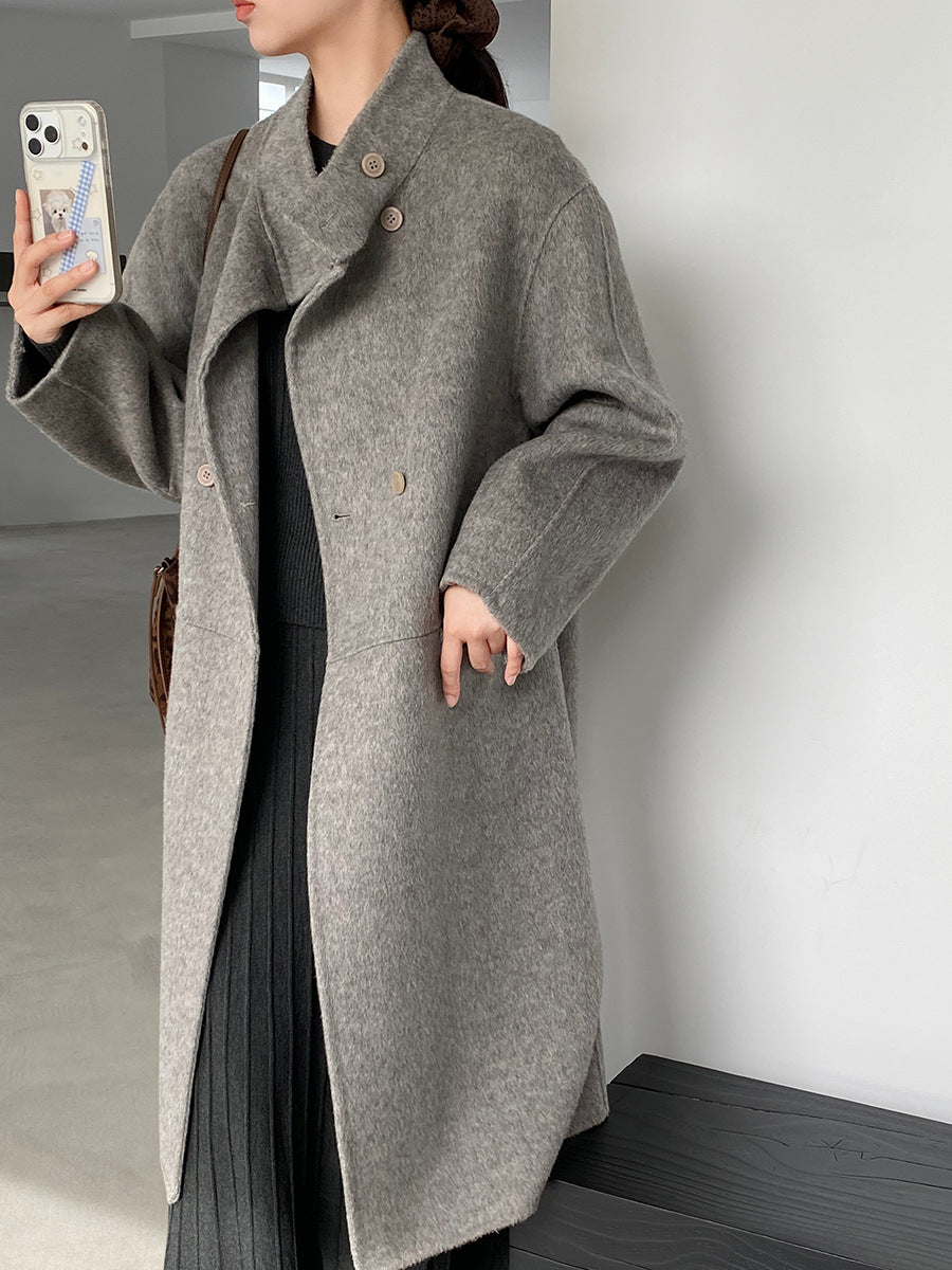 【cimz629065】實拍高級感貴氣重磅氣質羊毛桑蟬絲大衣外套251128