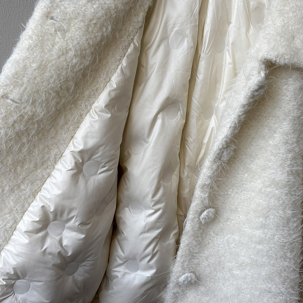 【Y8722】實拍高質感白鴨絨羊毛小香羊羔毛外套（白鴨絨90%)251106