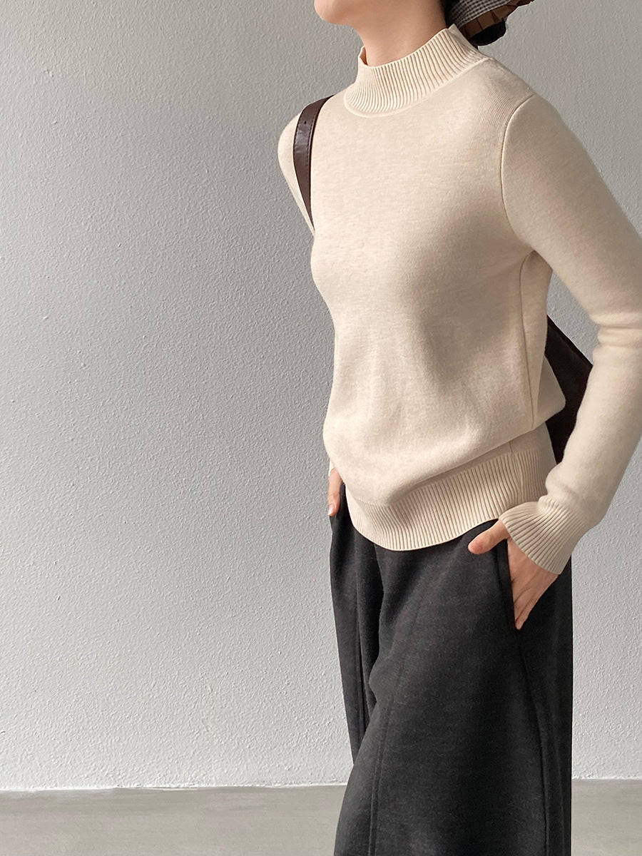 【cimz1190】實拍一體絨加絨加厚保暖小高領針織衫251120