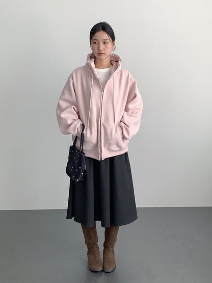 【LD11034】實拍毛呢超顯瘦保暖高腰大裙擺a字裙251124