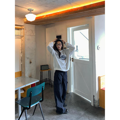 【H5392】實拍美式復古深藍直筒工裝褲250902