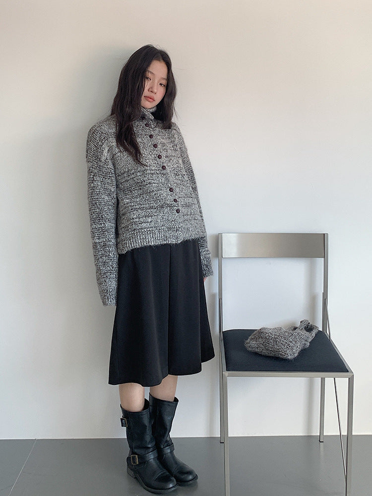 【LD3300】實拍S~XL韓版高腰顯瘦毛呢A字裙＋腰帶251103